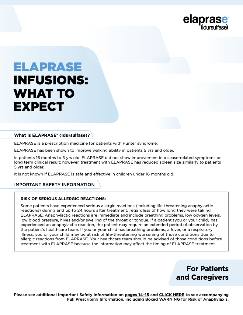 ELAPRASE Patient Infusion Guide